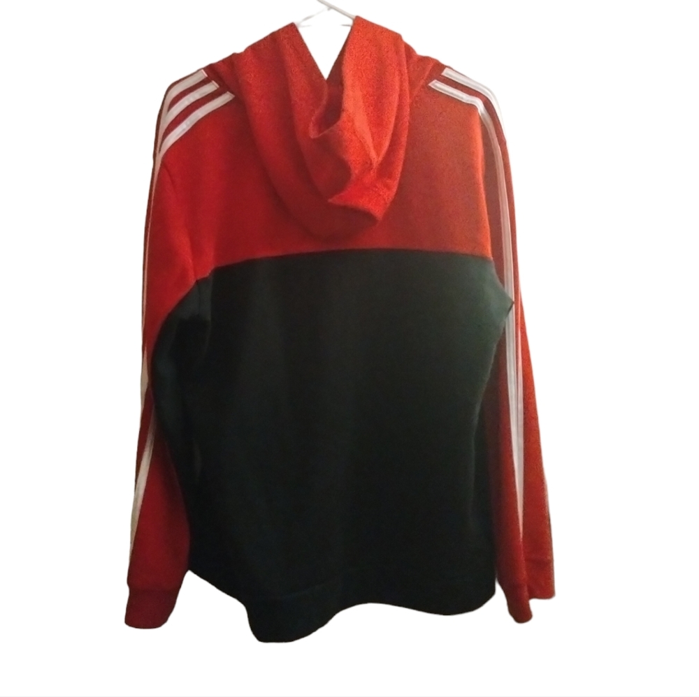Kids XL (18/20) red & black striped adidas hoodie